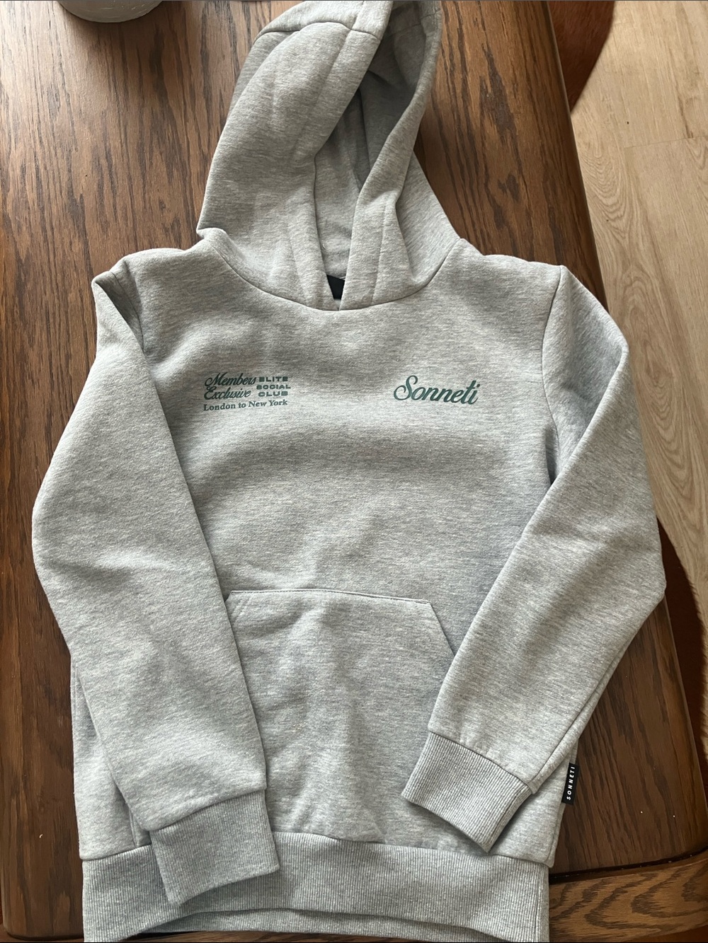Kids' Light Gray Hooded Sweatshirt